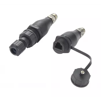 EXSYS EX-49504 M12 A-Code 8-Pin vtič na RJ45 vtičnico industrijski Ethernet adapter, IP67