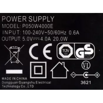 EXSYS 5V 4A 20W AC/DC napajanje z 5,5mm DC votlim vtičem (EX-6982)