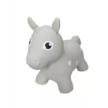 Gerardo's Toys sivi konj poskočna igrača za otroke od 12 mesecev, napihljiv s črpalko, nosilnost do 50 kg, za notranjo in zunanjo uporabo