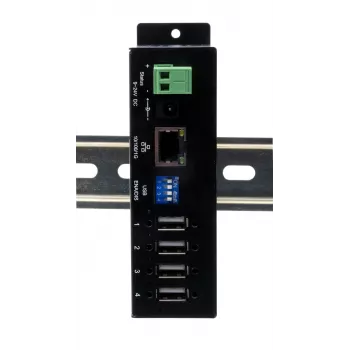 EXSYS EX-6003HMVS-POE-ON 4-portni USB 2.0 prek Gigabit Ethernet strežnik s PoE, 15KV ESD zaščita