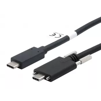 EXSYS USB-C na USB-C 3.2 Gen 2x1 kabel z varnostnimi vijaki, 2m, črn EX-K1591V-2.0