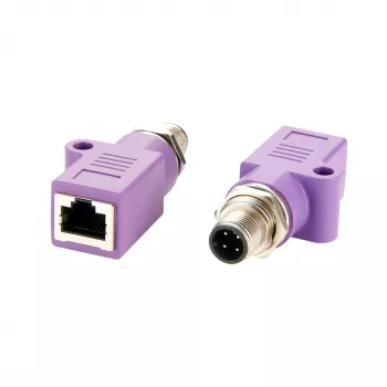 EXSYS EX-49520 M12 D-Code 4-Pin vtič na RJ45 vtičnico oklopljen industrijski Ethernet adapter