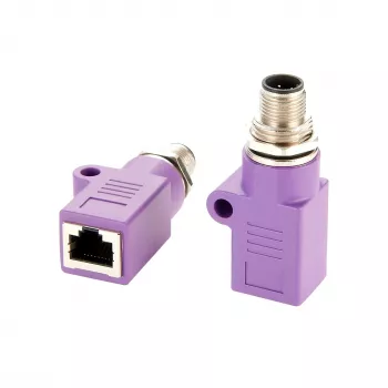 EXSYS EX-49520 M12 D-Code 4-Pin vtič na RJ45 vtičnico oklopljen industrijski Ethernet adapter