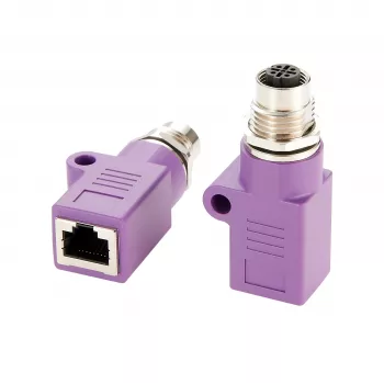 EXSYS M12 D-Code 4-Pin vtičnica na RJ45 vtičnico industrijski Ethernet adapter EX-49521