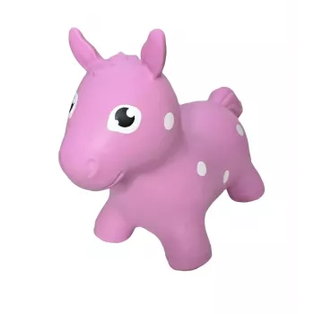 Gerardo's Toys roza skakajoči konjiček – skakajoča živalska igrača za otroke, vzdržljiv PVC, nosilnost 50 kg, višina sedla 28 cm, certificirano CE in EN71
