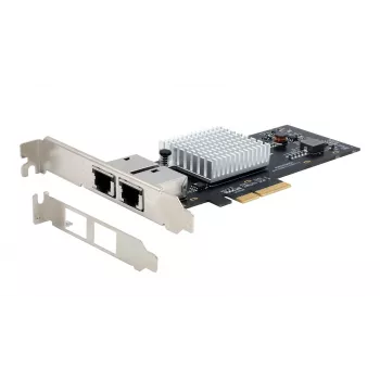 EXSYS Dual 10 Gigabit Ethernet PCIe x4 kartica, Intel X550-AT2, 2x RJ45, low-profile EX-60222