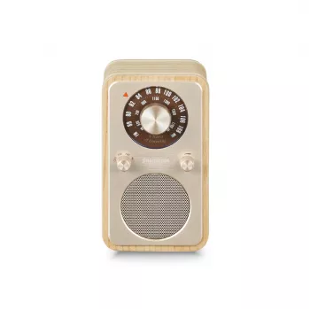Sangean WR-9 prenosni FM/AM radio z Bluetooth, ohišje iz pravega jesenovega lesa v beli