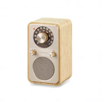 Sangean WR-9 prenosni FM/AM radio z Bluetooth, ohišje iz pravega jesenovega lesa v beli