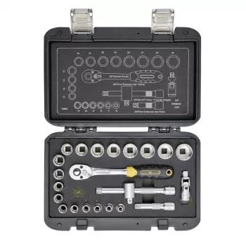 C.K Tools set nasadnih ključev z ragljo metrični, 23-delni, 3/8 inch (T4661)