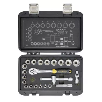 C.K Tools set nasadnih ključev z ragljo metrični, 23-delni, 3/8 inch (T4661)