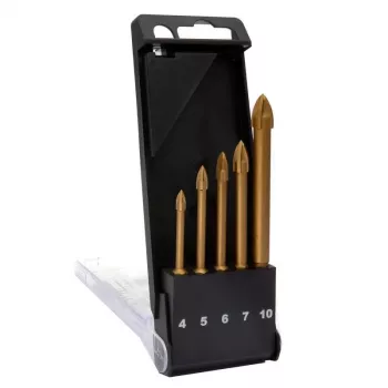 C.K Tools T3059 set svedrov za steklo, 5-delni (4-10 mm), volframova karbidna konica, za steklo, ploščice, keramiko, porcelan, ogledalo