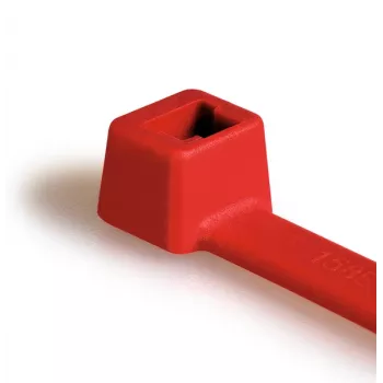 HellermannTyton T30R-PA66-RD rdeča kabelska vezica z notranjim zobčenjem, 150 mm x 3,5 mm, PA66, 100 kosov 111-03004