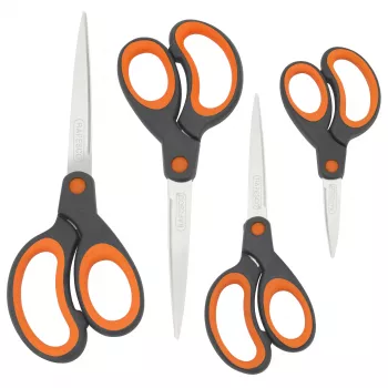 Rapesco Soft Grip komplet škarij, 4 deli, nerjavna rezila, različne velikosti 1577