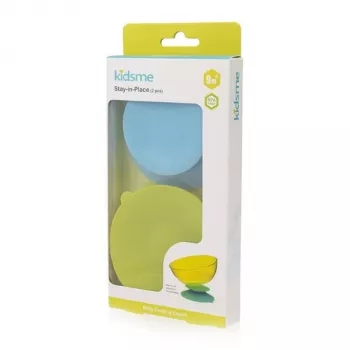 KIDSME prisesna podlaga za pritrjevanje skledic, stekleničk in lončkov, 2 kosa, Sky & Lime