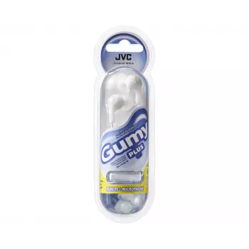 JVC Gumy Plus ušesne slušalke z mikrofonom, bele