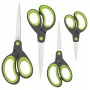 Rapesco set škarij Soft Grip, 4 deli, nerjaveče rezila, ergonomski ročaji, 21cm/17cm/13cm/9cm, črno-siv 1576