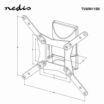 Nedis popolnoma gibljivo stensko držalo za TV za zaslone 32-65 inch , 35 kg, VESA do 400x400, črno