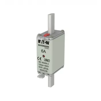 Eaton 6NHG0B NH varovalka z mehanskim indikatorjem, velikost NH0, 6 A, 500 V AC, gG, paket 3