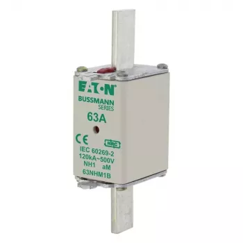 Eaton 63NHM1B NH varovalka, velikost 1, 63 A, 500 V AC, gG, 3 kosi