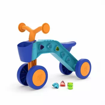 Chillafish Itsibitsi 4-kolesni poganjalec s košaro, modro-oranžen, 1-3 leta