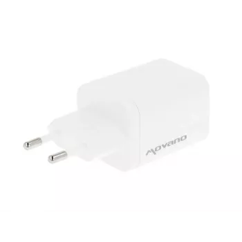MOVANO GaN 65W 2x USB-C PD + USB-A polnilnik (bel)
