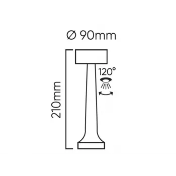 LED Line Lite RIWIA namizna svetilka, 1W, 120lm, 1800mAh, zlata