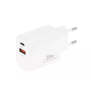 MOVANO GaN 20W USB-C PD + USB-A polnilnik (bel)