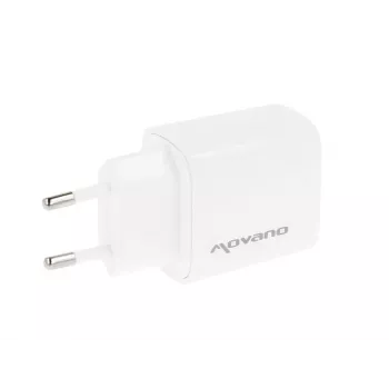 MOVANO GaN 30W USB-C PD + USB-A polnilnik (bel)