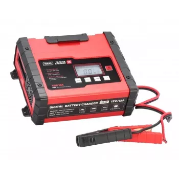 IDEAL polnilnik PRAKTIK CHARGER 15 LCD, polnilna napetost: 12V/6V, 15A/7.5A, 9-stopenjski samodejni, IP65