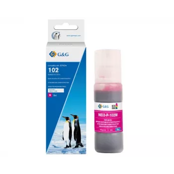 G&G | Ninestar združljiva magenta kartuša s črnilom za Epson 102 (C13T03R340) – 70ml, na osnovi barvila, serija EcoTank