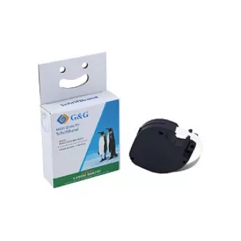 G&G BM-D-G-91221 kartuša s trakom za označevanje 12mm x 4m, bel/črn, za DYMO