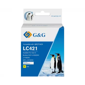 G&G kompatibilna kartuša s črnilom Brother LC421Y rumena (200 strani) 20562