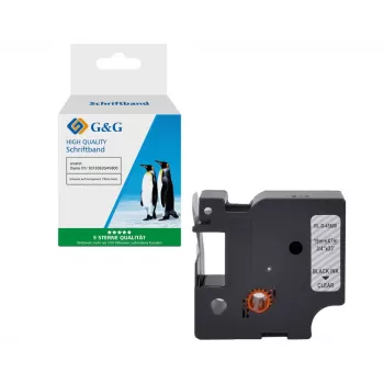 G&G kompatibilen označevalni trak Dymo D1, 19mm x 7m, črn na prozornem (5DY45800-TD)
