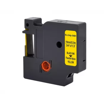 G&G Rhino 21698 označevalni trak, 19 mm, črn na rumenem (nadomestek DYMO 18491)