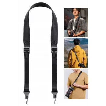 ULANZI CSS1 Anti-Tangle U-Snap jermen za kamero za nošenje na vratu/rami za DSLR in brezzrcalne kamere, nosilnost 60 kg, črn
