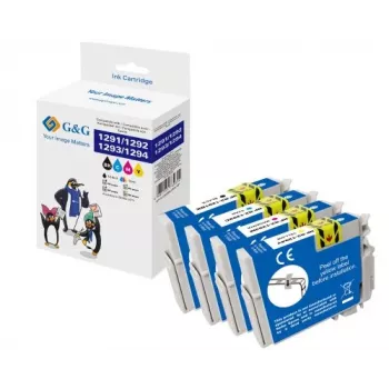 G&G 14813 XL večpaket kartuš s črnilom za Epson T1295 (črna, cian, magenta, rumena)