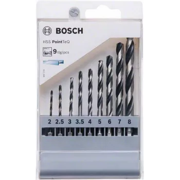 Bosch HSS PointTeQ set svedrov za kovino, 9-delni, 2-10 mm, spiralni svedri 2607002826