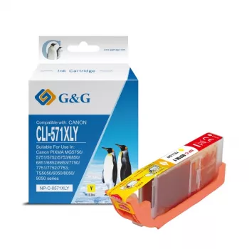 G&G kartuša s črnilom XL rumena, kompatibilna s Canon CLI-571XLY (13859)