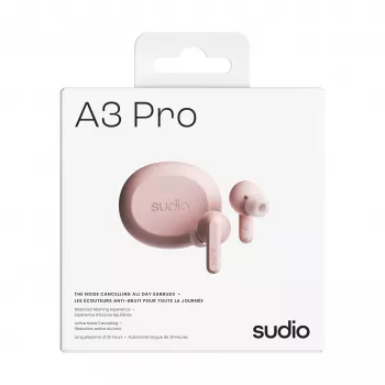 Sudio A3 Pro True Wireless Bluetooth slušalke z aktivnim dušenjem hrupa, roza A1PROPNK