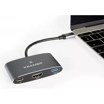 Kramer KDock-1 priklopna postaja USB-C s HDMI, 2x USB 3.0, Gigabit Ethernet, 60W PD 91-00016099