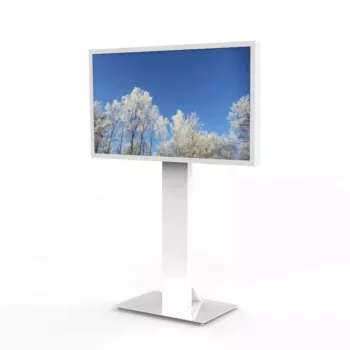 HI-ND MOUNTS HI-ND talno stojalo steklo univerzalno 49-65 belo RAL 9003 talno stojalo za zaslone FS0000-5001-01