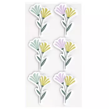 Artoz 3D cvetlične papirnate nalepke, 6 kosov, samolepilne, različni cvetlični motivi za ustvarjanje, scrapbooking, izdelavo voščilnic, dekoracijo, večbarvne, mat površina 185600-222