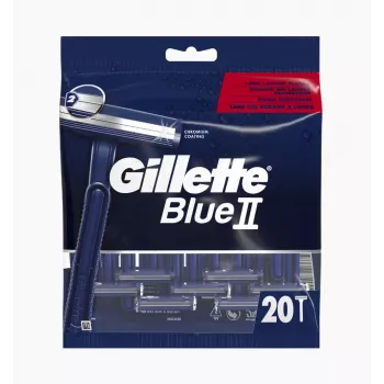 Gillette Blue II brivniki za enkratno uporabo za moške, 20 kosov, dvojna rezila z Lubrastrip 7702018466757