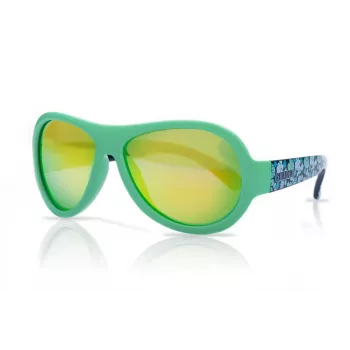 SHADEZ SHZ 44 Designer otroška sončna očala z listnim vzorcem zelena za otroke 3-7 let, UV400, nezlomljiva