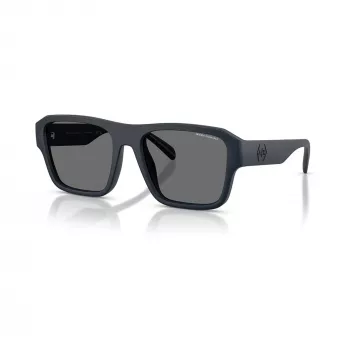 Armani Exchange moška AX4154SU-56 pravokotna sončna očala, črn okvir, siva stekla, 56mm