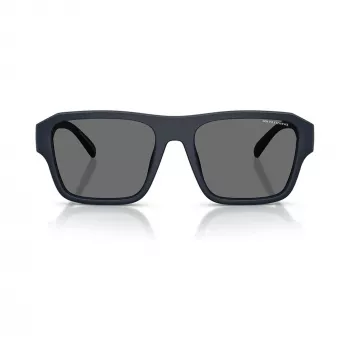 Armani Exchange moška AX4154SU-56 pravokotna sončna očala, črn okvir, siva stekla, 56mm