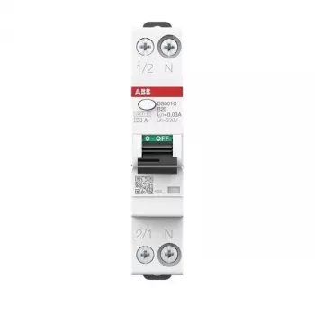 ABB DS301CA-B20/0.03 RCBO, 1P+N, 20 A, 30 mA, tip A, karakteristika B, 6 kA 2CSR255163R1205