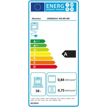 Electrolux LKK660221X prostostoječa plinska kuhalna plošča električna pečica štedilnik, anti-fingerprint nerjavno jeklo, 60 cm
