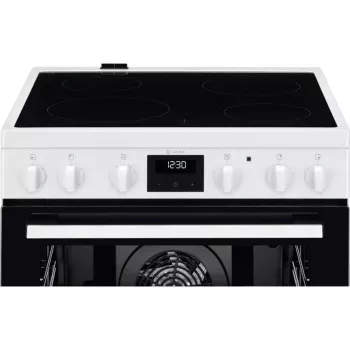 Electrolux LKR64023AW samostoječ električni štedilnik s steklokeramično kuhalno ploščo, 4 cone, 58L pečica, bel