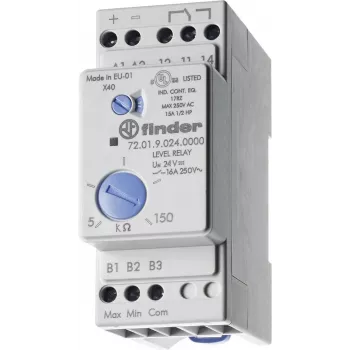 Finder rele za nadzor nivoja za prevodne tekočine, 24V AC/DC, 1 CO, serija 72.01 720180240002